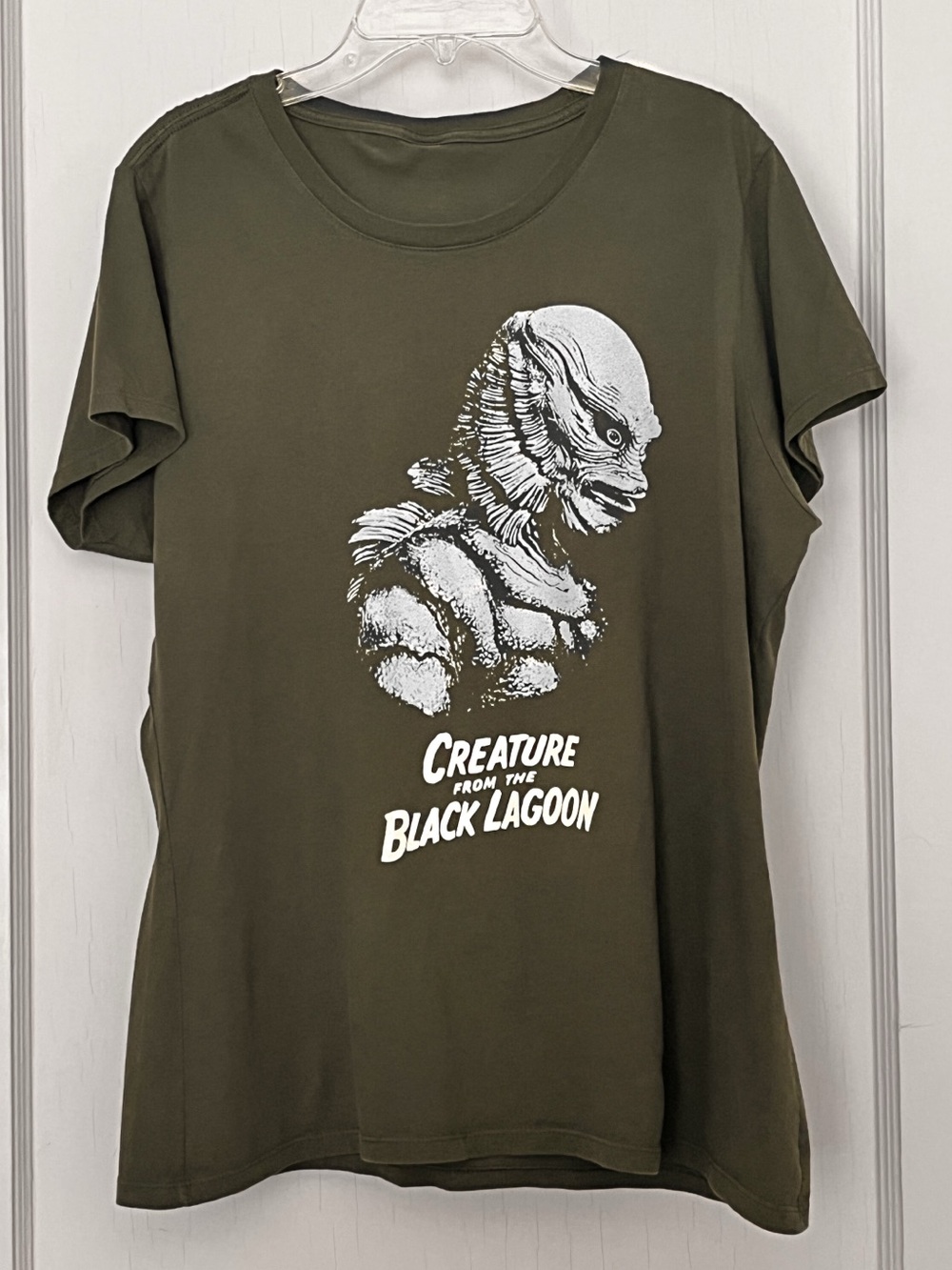 Vintage 1990's Creature From the Black Lagoon T-shirt 100% Cotton Olive Green